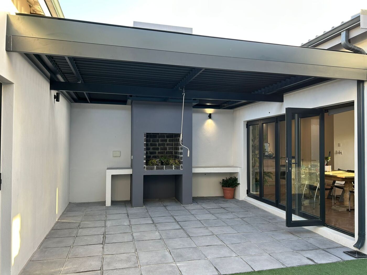 Charcoal Louvre Awning, Noordhoek — view 3.