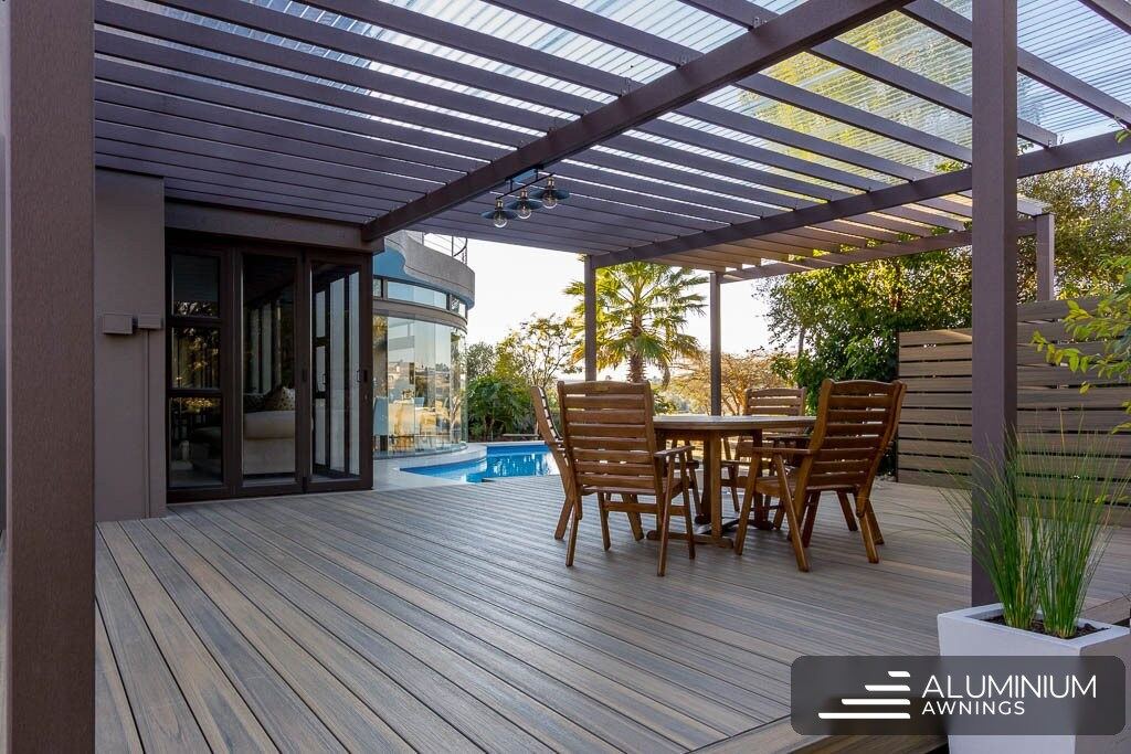 Composite pergola with polycarbonate roof, Tokai — view 2