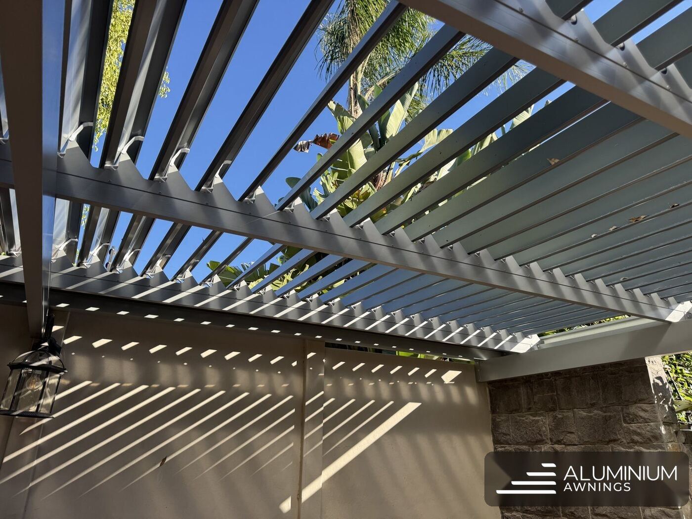 Dove grey louvre awning durbanville