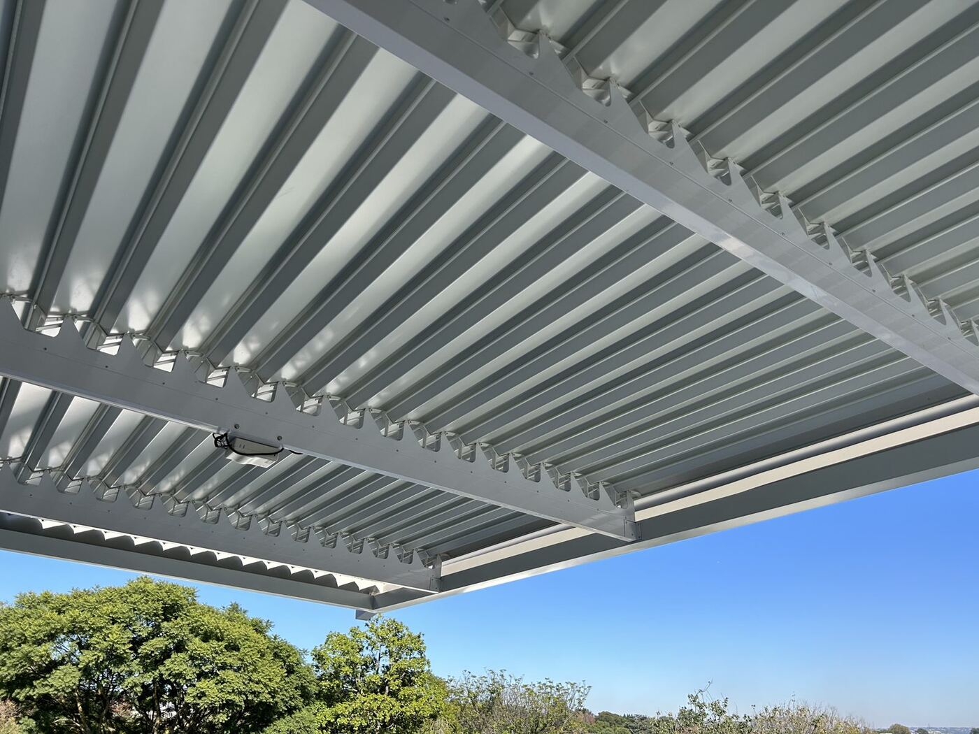 White Louvre Roof, Gardens — view 4.