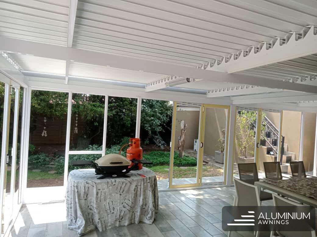 White automated louvre roof in Table View, Cape Town