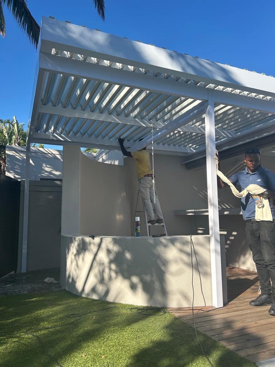 White Louvre Awning, West Beach — view 3.