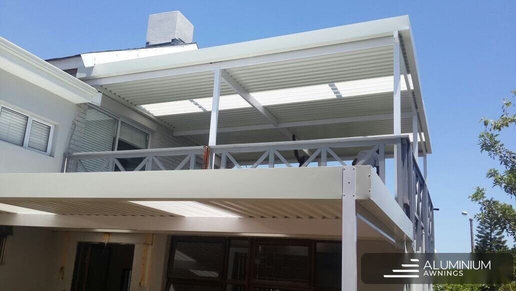 Aluminium fixed awning installation, Cape Town