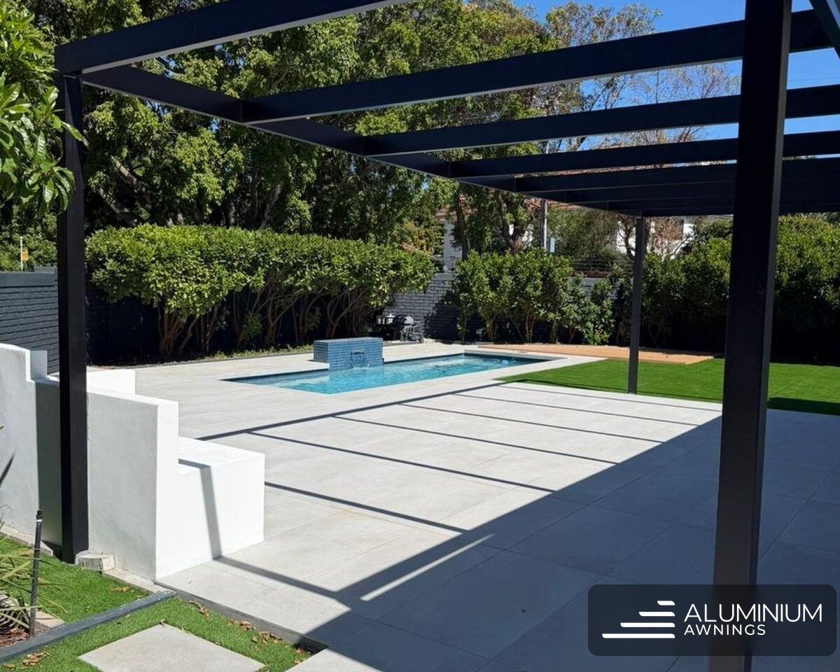 Aluminium extruded pergola at a Western Cape estate